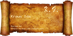 Kraus Ida névjegykártya